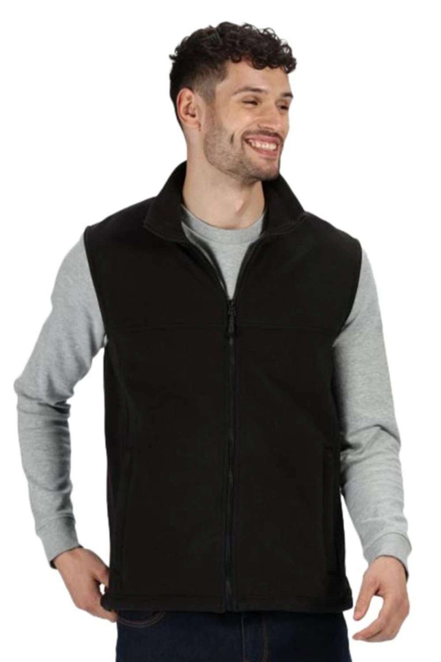 Coats, Jackets & Blazers * | Regatta Haber Ii Full-Zip Bodywarmer Fleece Anti-Pill Jacket (250 Gsm) Black