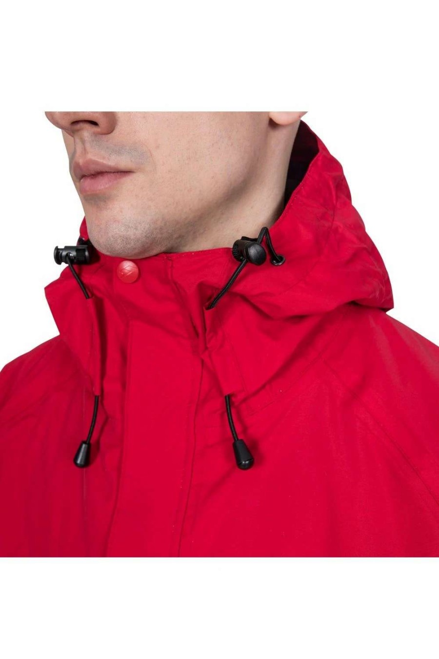 Coats, Jackets & Blazers * | Trespass Mens Corvo Hooded Full Zip Waterproof Jacket/Coat Red