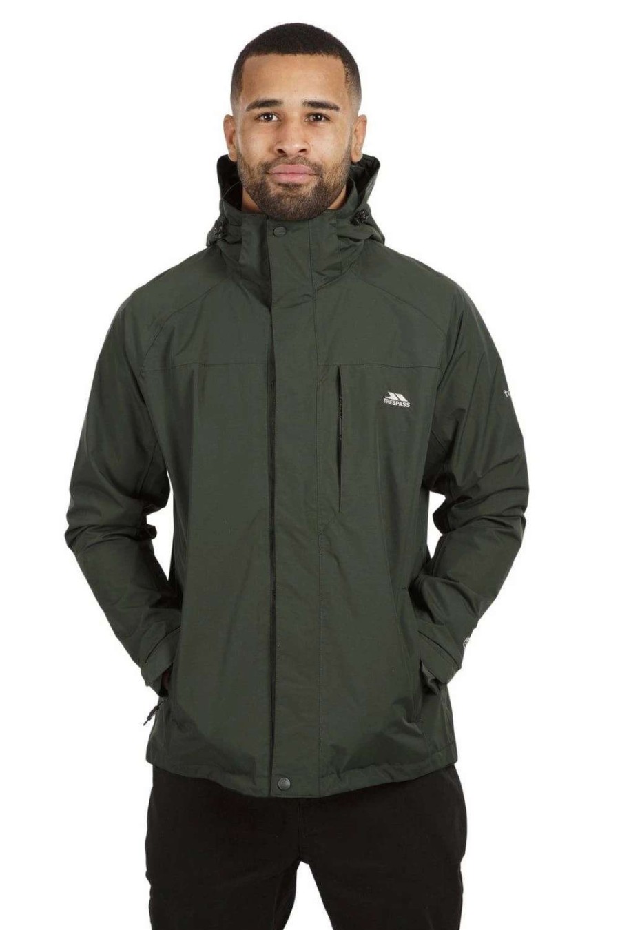 Coats, Jackets & Blazers * | Trespass Mens Edwards Ii Waterproof Jacket ( ) Olive