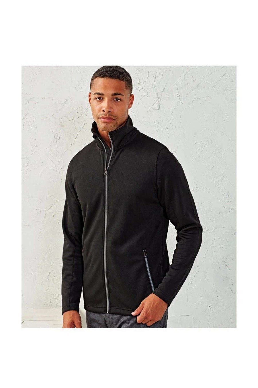 Coats, Jackets & Blazers * | Premier Mens Sustainable Zipped Jacket Black