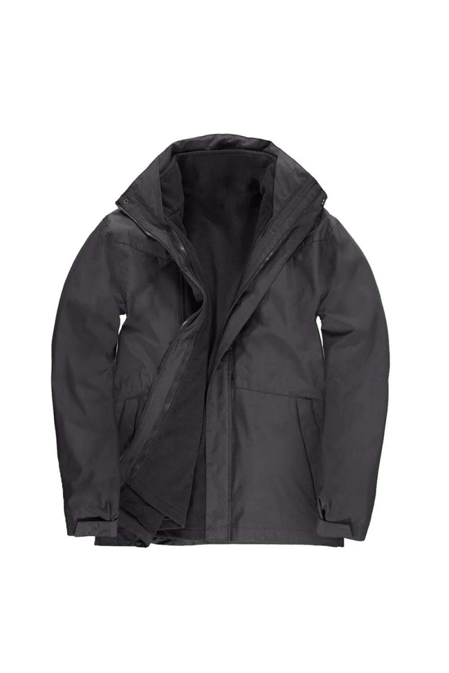 Coats, Jackets & Blazers * | B&C B&C Mens Corporate 3-In-1 Hooded Parka Jacket ( ) Dark Gray