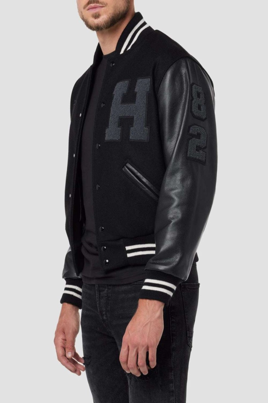 Coats, Jackets & Blazers * | Hudson Jeans Leather Jacket Black