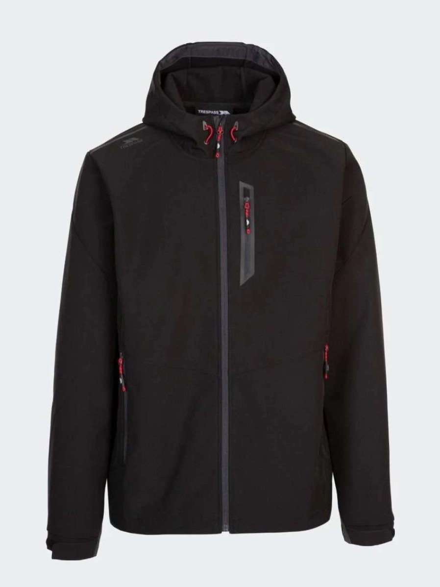 Coats, Jackets & Blazers * | Trespass Mens Marlon Soft Shell Jacket Black