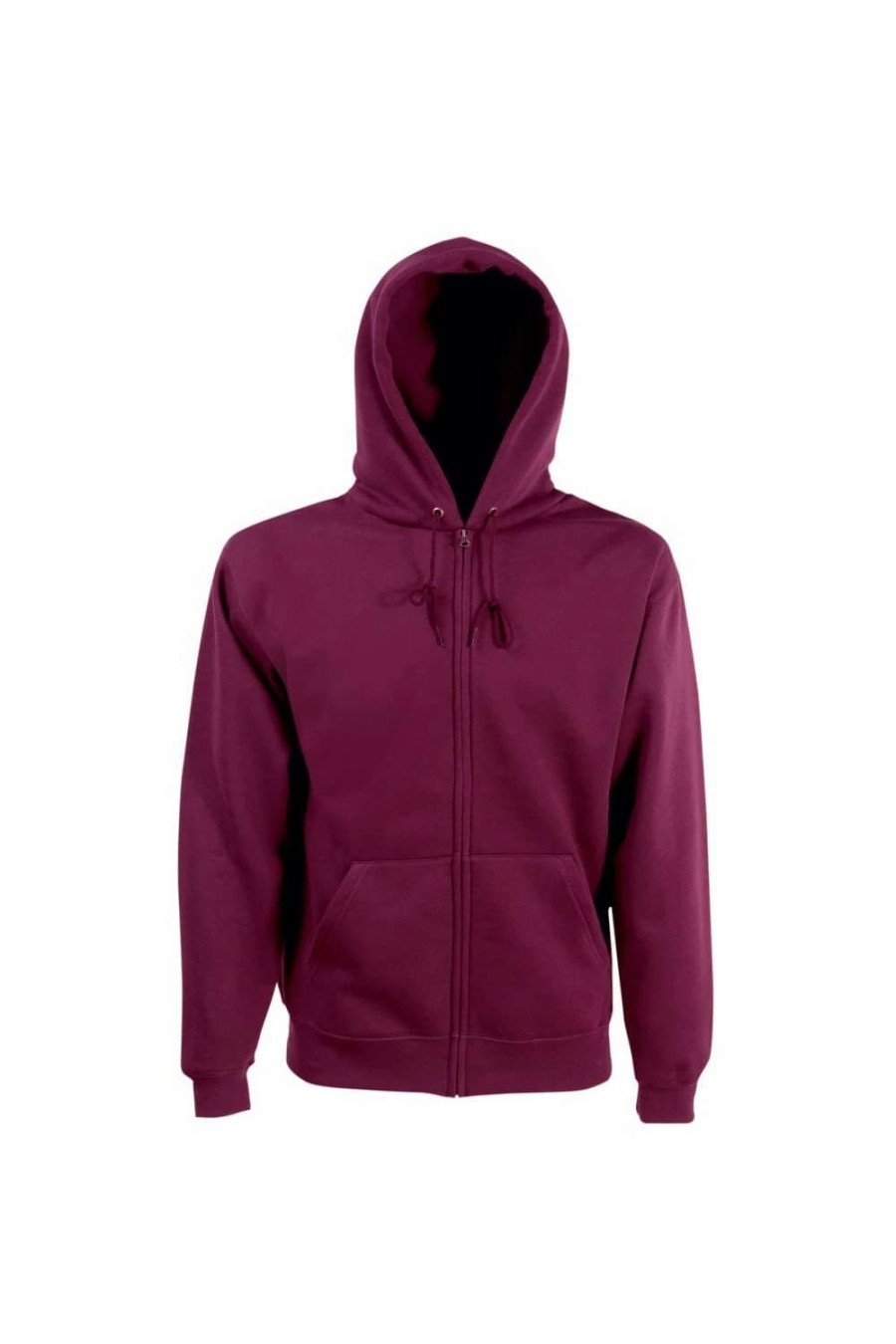 Coats, Jackets & Blazers * | Of The Loom Fruit Of The Loom Mens Hooded Sweatshirt Jacket Burgundy