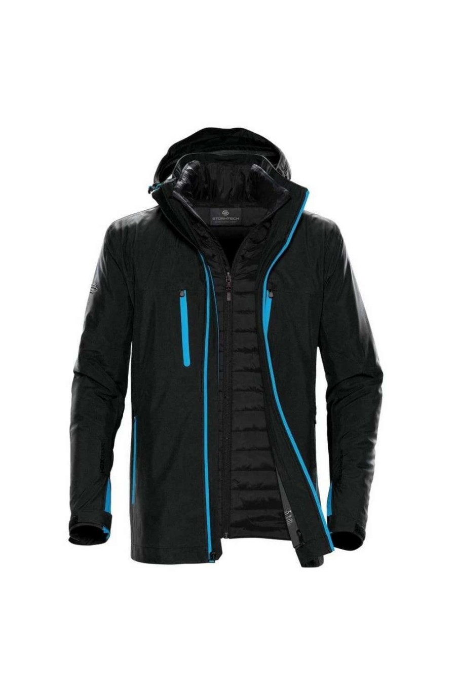 Coats, Jackets & Blazers * | Stormtech Mens Matrix System Jacket ( ) Black/Electric Blue