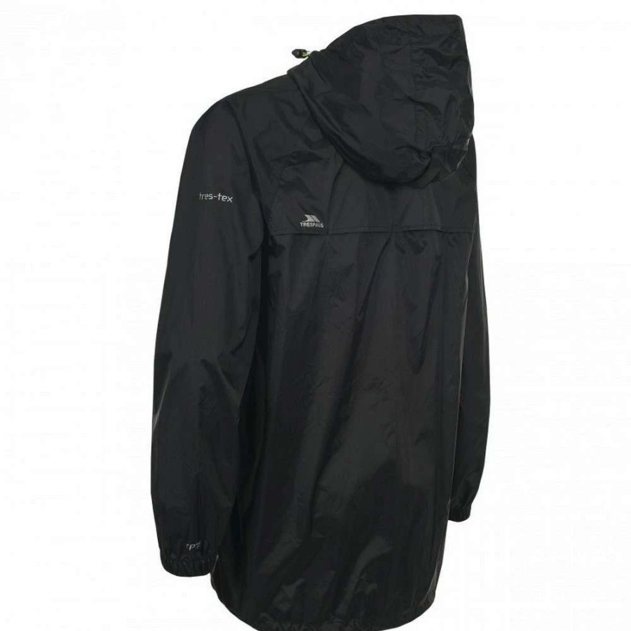 Coats, Jackets & Blazers * | Trespass Adults Unisex Qikpac Packaway Waterproof Jacket ( ) Black