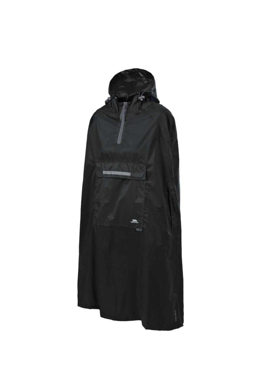 Coats, Jackets & Blazers * | Trespass Qikpac Unisex Hooded Waterproof Packaway Poncho ( ) Black