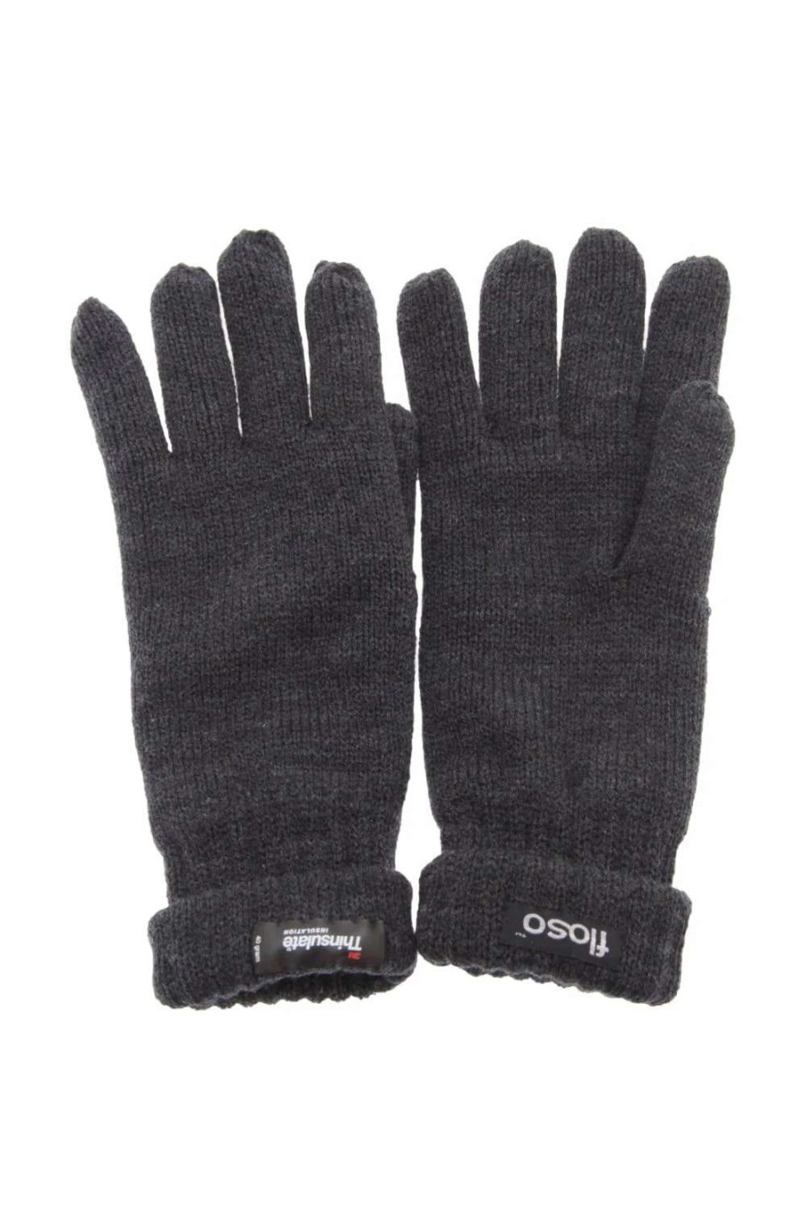 Coats, Jackets & Blazers * | Floso Mens Knitted Winter Gloves (3M 40G) ( ) Grey