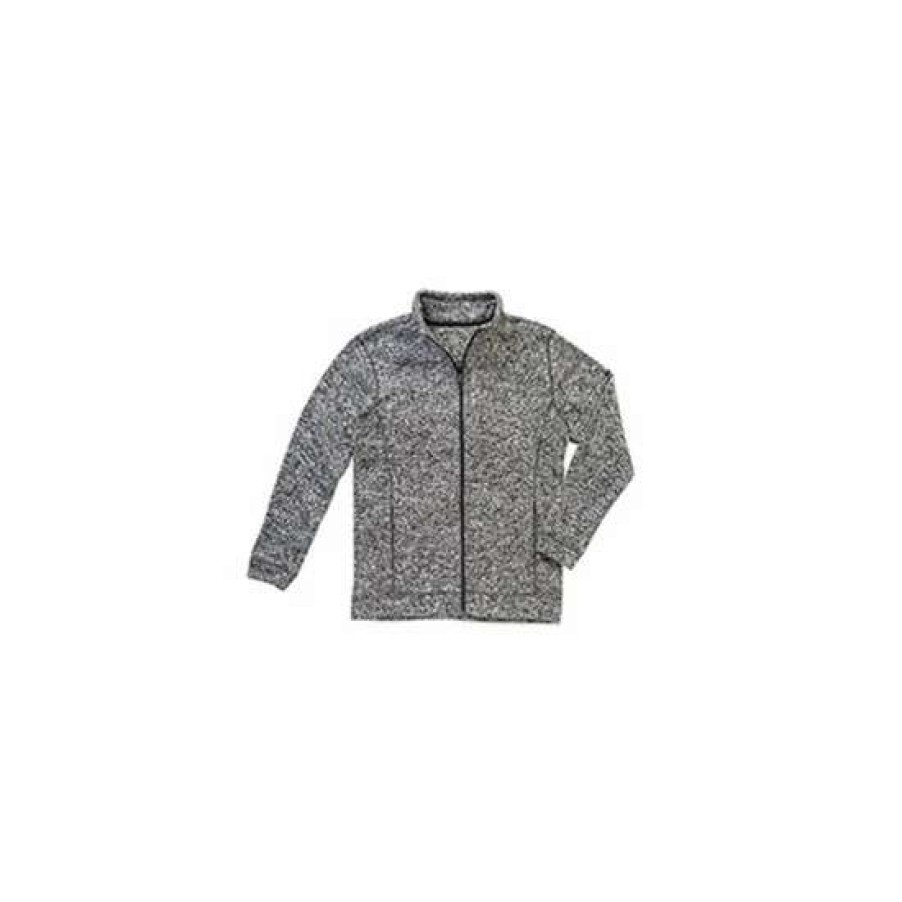 Coats, Jackets & Blazers * | Stedman Active Mens Active Knitted Fleece ( ) Coats, Jackets & Blazers Dk Gray Melange