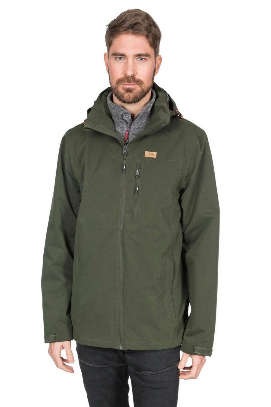 Coats, Jackets & Blazers * | Trespass Mens Weir Waterproof Jacket Olive