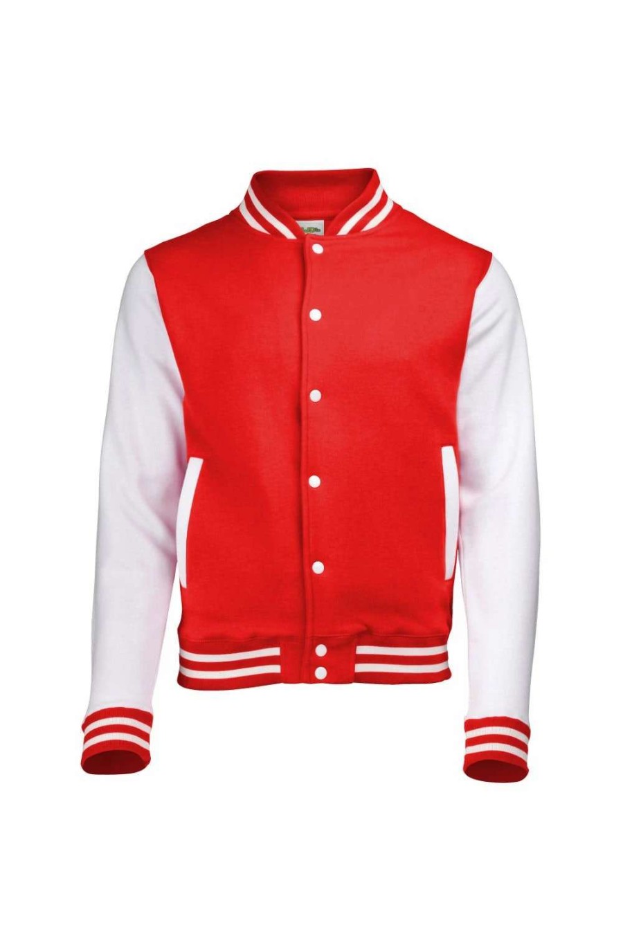 Coats, Jackets & Blazers * | Awdis Unisex Varsity Jacket ( ) Fire Red / White