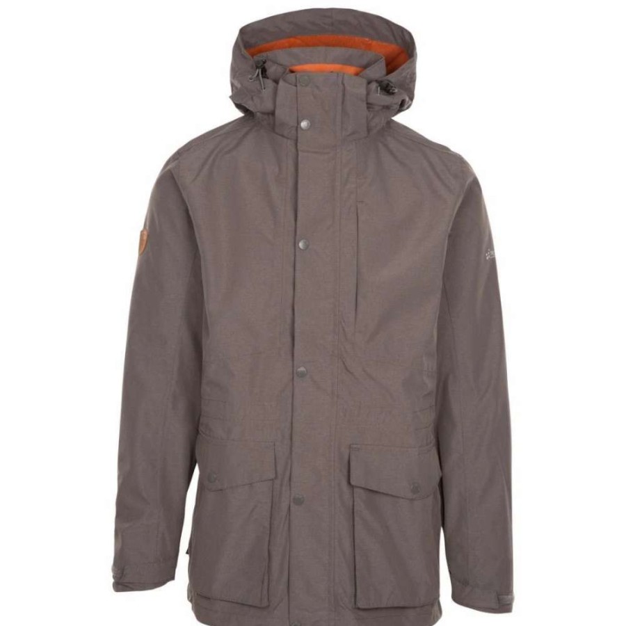 Coats, Jackets & Blazers * | Trespass Mens Sandy Waterproof Jacket Khaki Marl