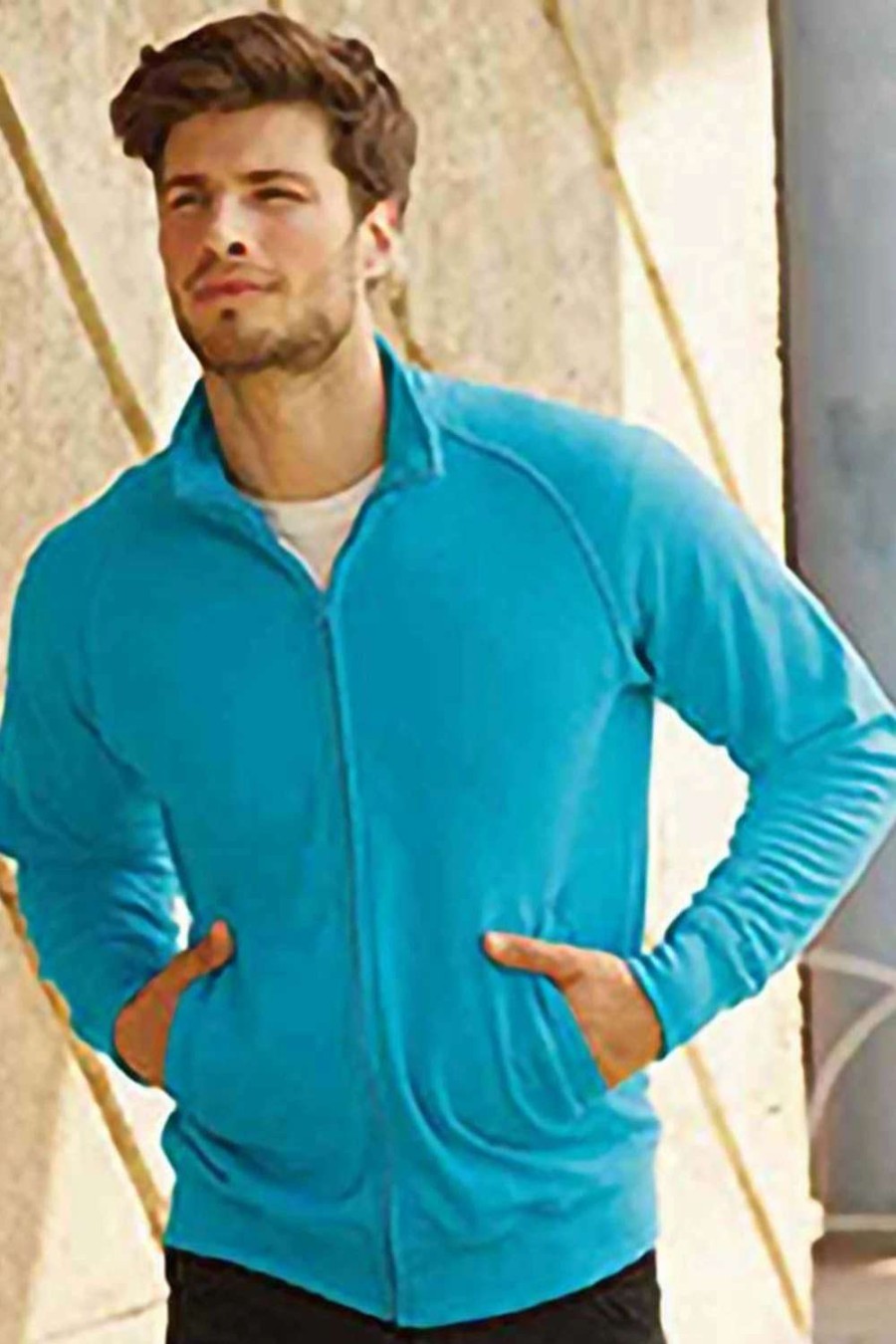 Coats, Jackets & Blazers * | Of The Loom Fruit Of The Loom Mens Lightweight Full Zip Sweatshirt Jacket ( ) Azure Blue