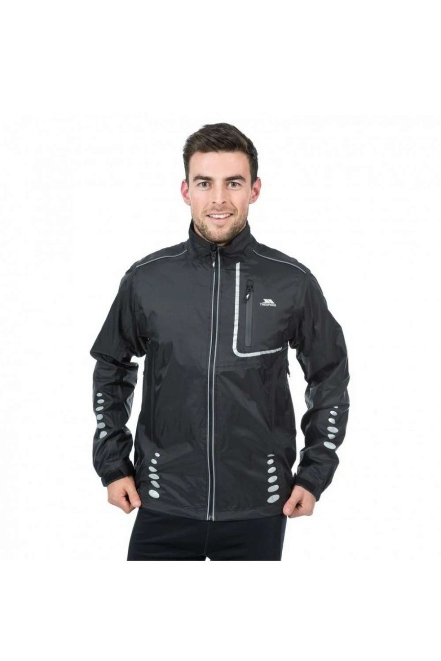 Coats, Jackets & Blazers * | Trespass Mens Axle Waterproof Full Zip Active Jacket Black