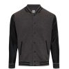 Coats, Jackets & Blazers * | Awdis Hoods Mens Letterman Jacket ( ) Charcoal/Jet Black