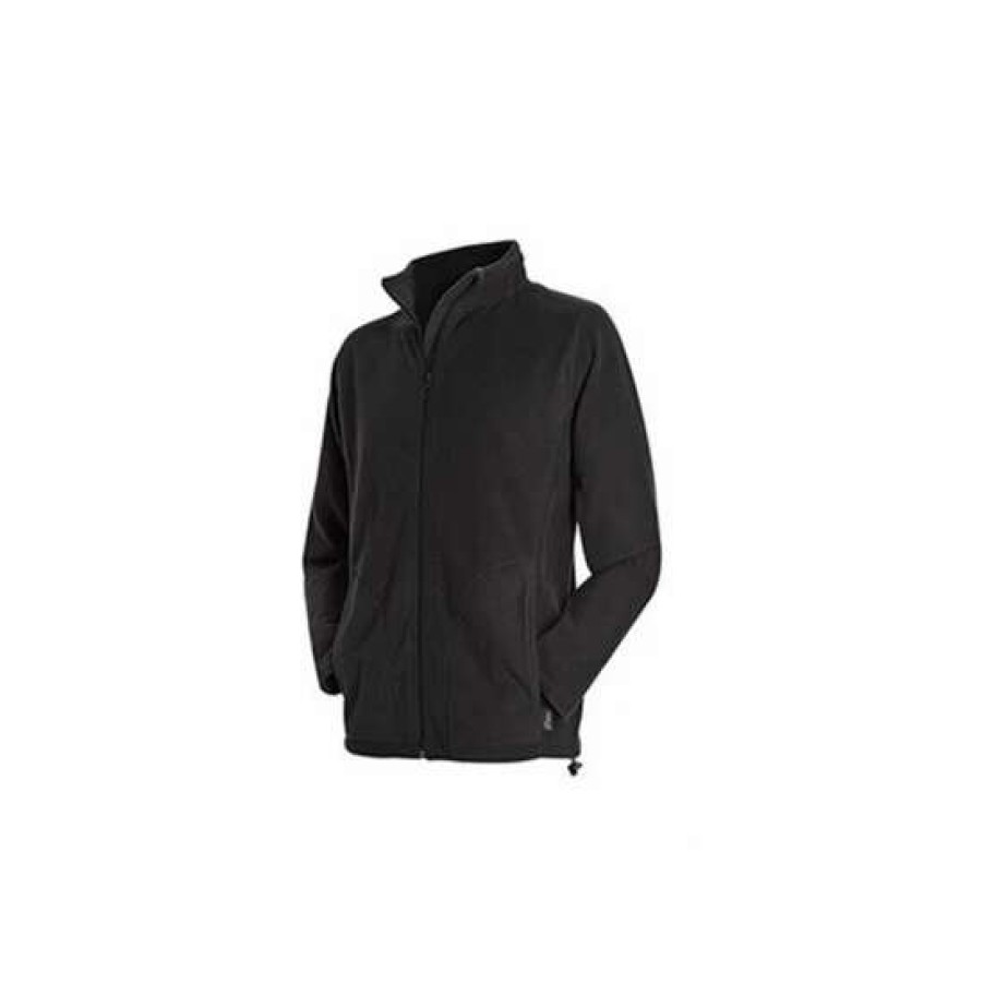 Coats, Jackets & Blazers * | Stedman Active Mens Active Full Zip Fleece Coats, Jackets & Blazers Black Opal