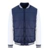 Coats, Jackets & Blazers * | Awdis Just Hoods Adults Unisex Varsity Puffer Jacket ( ) New French Navy/White