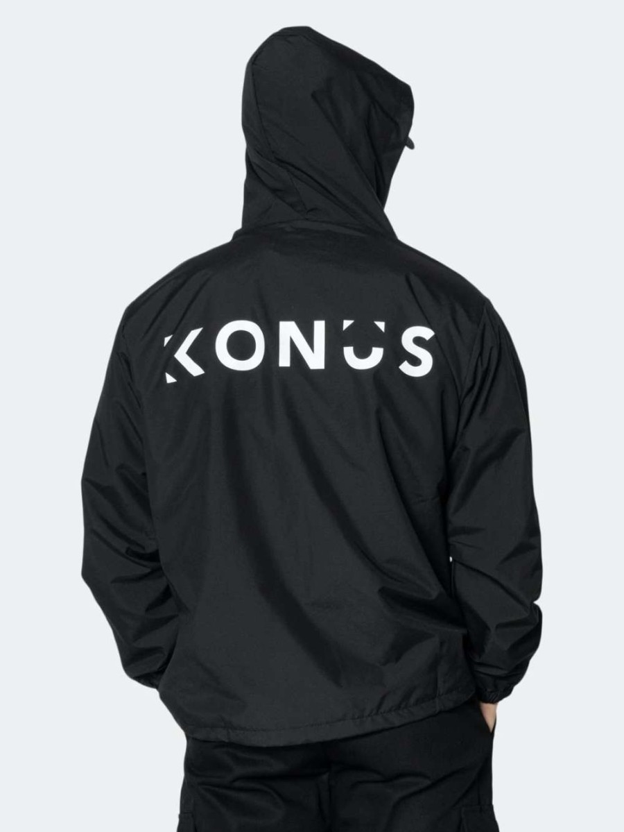 Coats, Jackets & Blazers * | Konus Men'S Full Zip Wind Breaker In Black