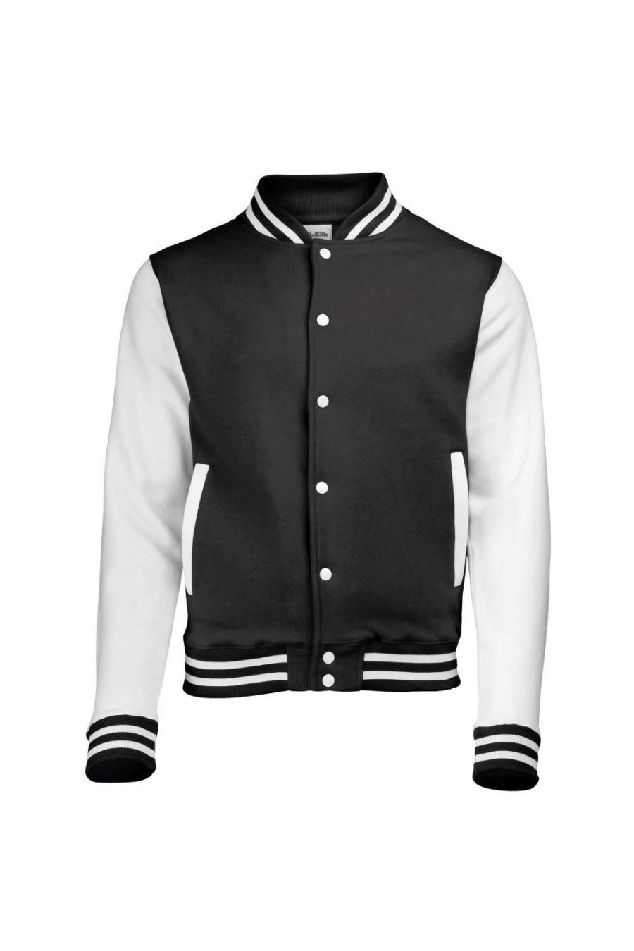 Coats, Jackets & Blazers * | Awdis Unisex Varsity Jacket ( ) Jet Black / White