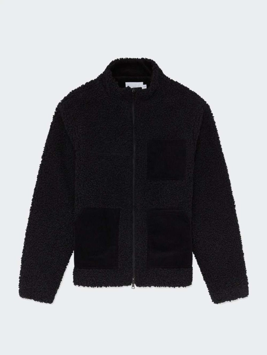 Coats, Jackets & Blazers * | Onia Sherpa Jumbo Corduroy Shacket Jackets Black