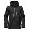 Coats, Jackets & Blazers * | Stormtech Mens Patrol Hooded Soft Shell Jacket ( ) Black/Carbon