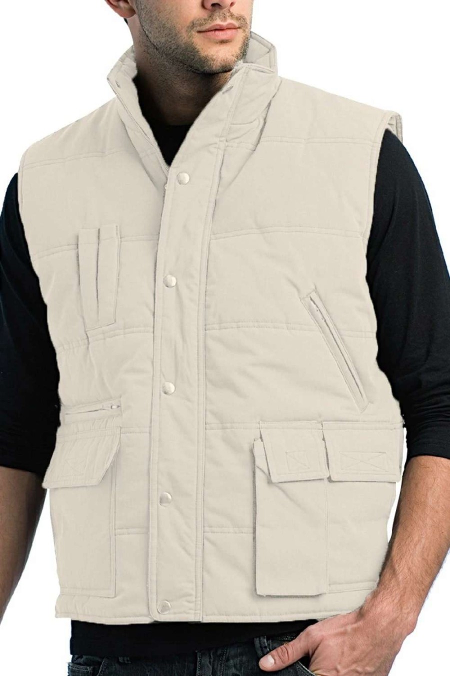 Coats, Jackets & Blazers * | B&C B&C Mens Explorer Full Zip Water Repellent Bodywarmer/Gilet ( ) Beige