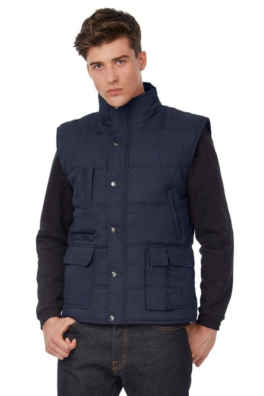 Coats, Jackets & Blazers * | B&C B&C Mens Explorer Full Zip Water Repellent Bodywarmer/Gilet ( ) Navy