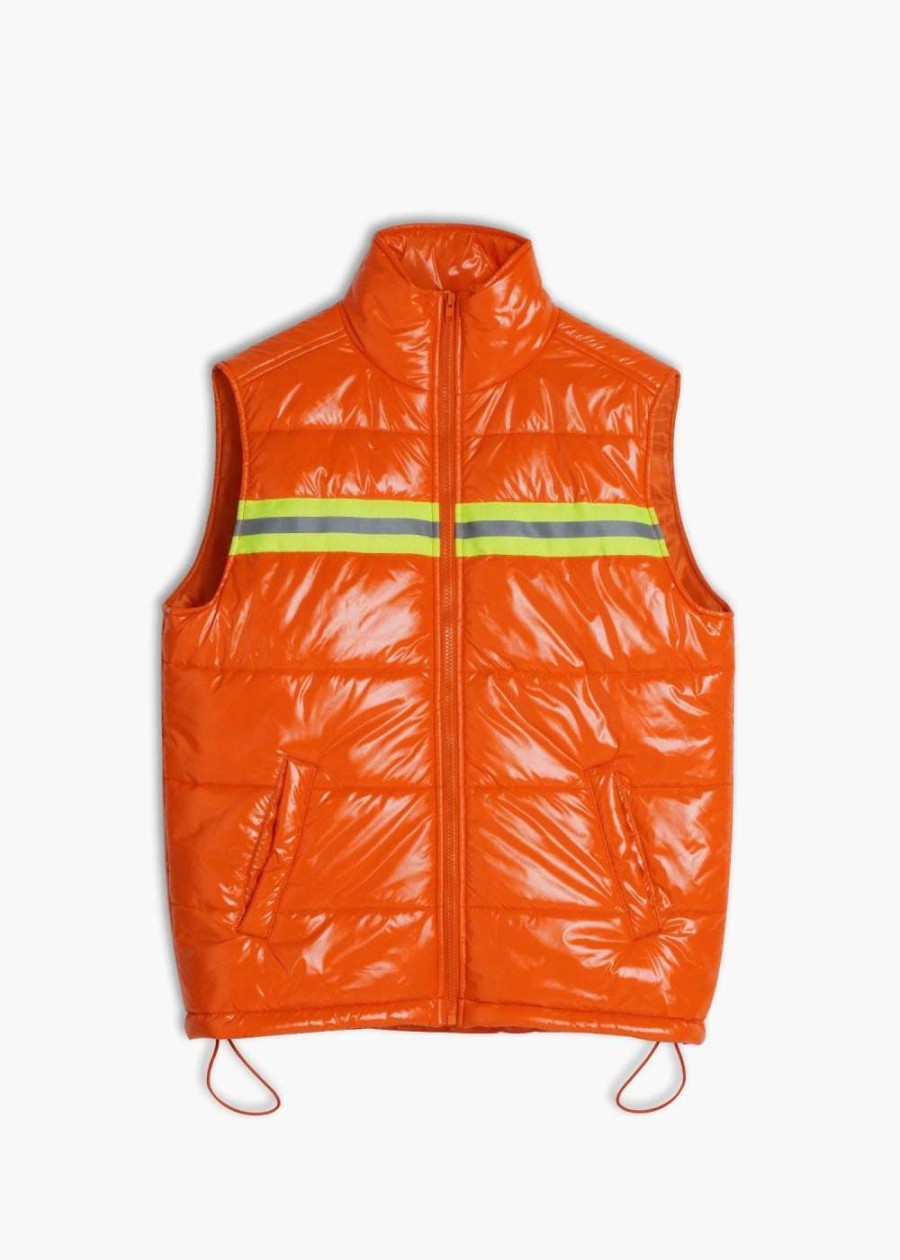 Coats, Jackets & Blazers * | Konus Men'S Zip-Up Puffer Vest Orange