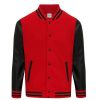 Coats, Jackets & Blazers * | Awdis Hoods Mens Letterman Jacket ( ) Fire Red/Jet Black