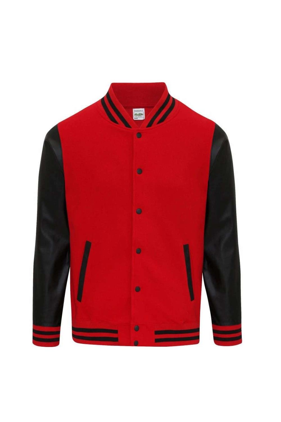 Coats, Jackets & Blazers * | Awdis Hoods Mens Letterman Jacket ( ) Fire Red/Jet Black