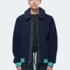 Coats, Jackets & Blazers * | Konus Men'S Sherpa Zipup Jacket In Navy