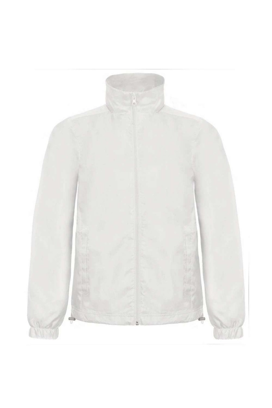 Coats, Jackets & Blazers * | B&C B&C Mens Id.601 Hooded Showerproof Windbreaker Jacket ( ) White