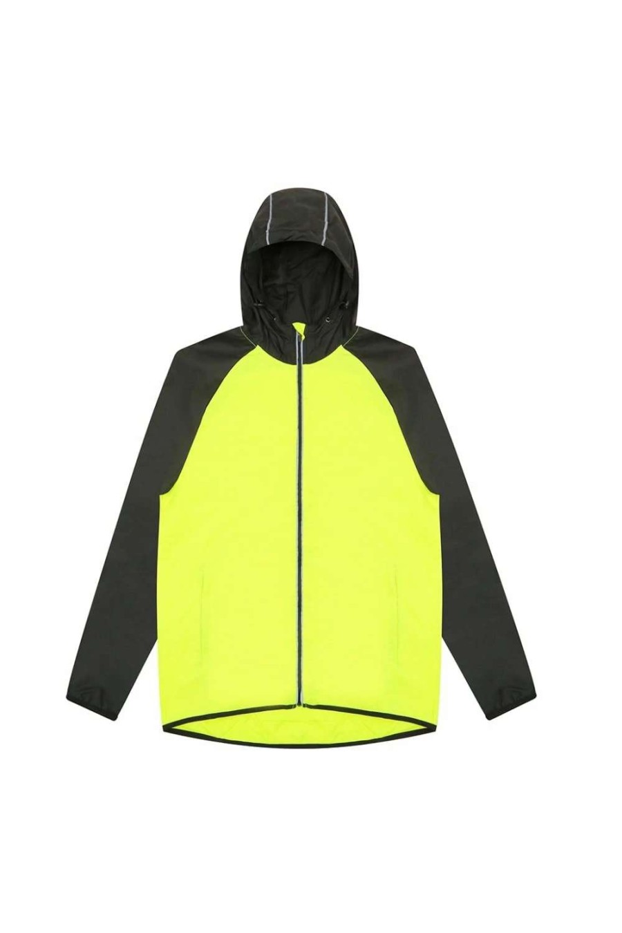 Coats, Jackets & Blazers * | Awdis Just Cool Mens Contrast Windshield Jacket Electric Yellow/Jet Black