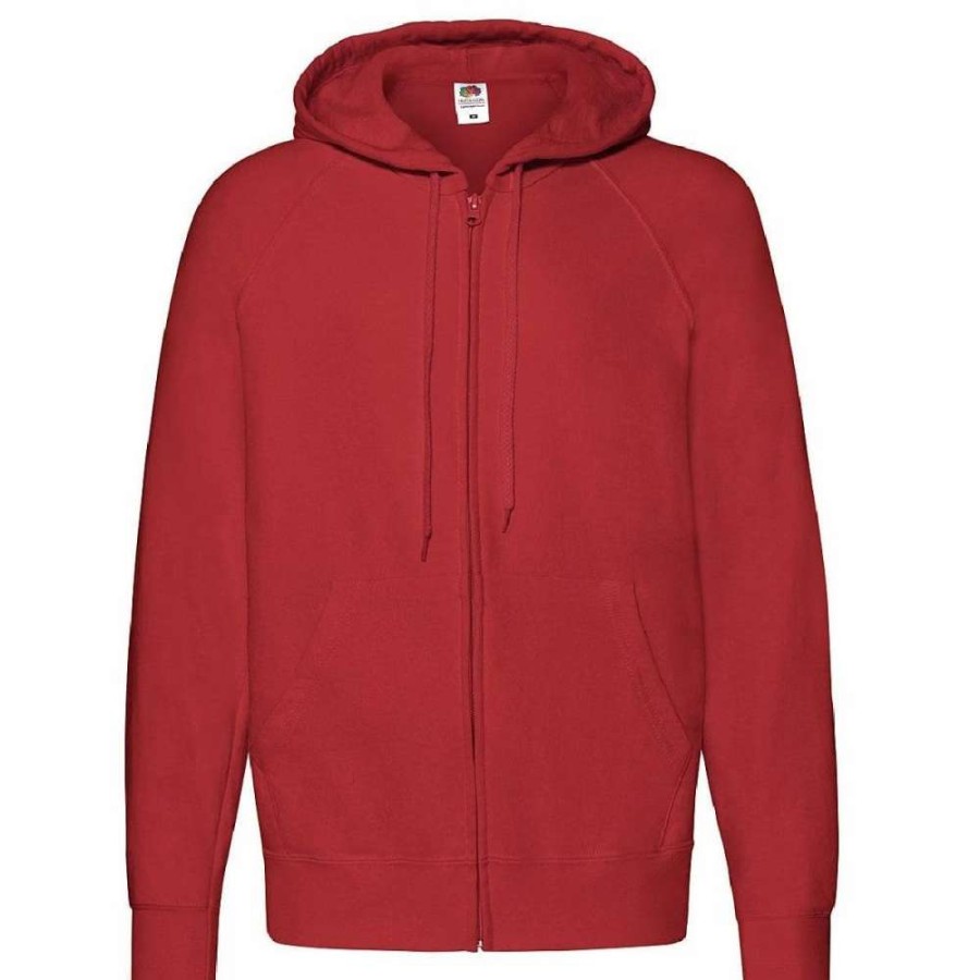 Coats, Jackets & Blazers * | Of The Loom Fruit Of The Loom Mens Lightweight Full Zip Jacket / Hoodie ( ) Red