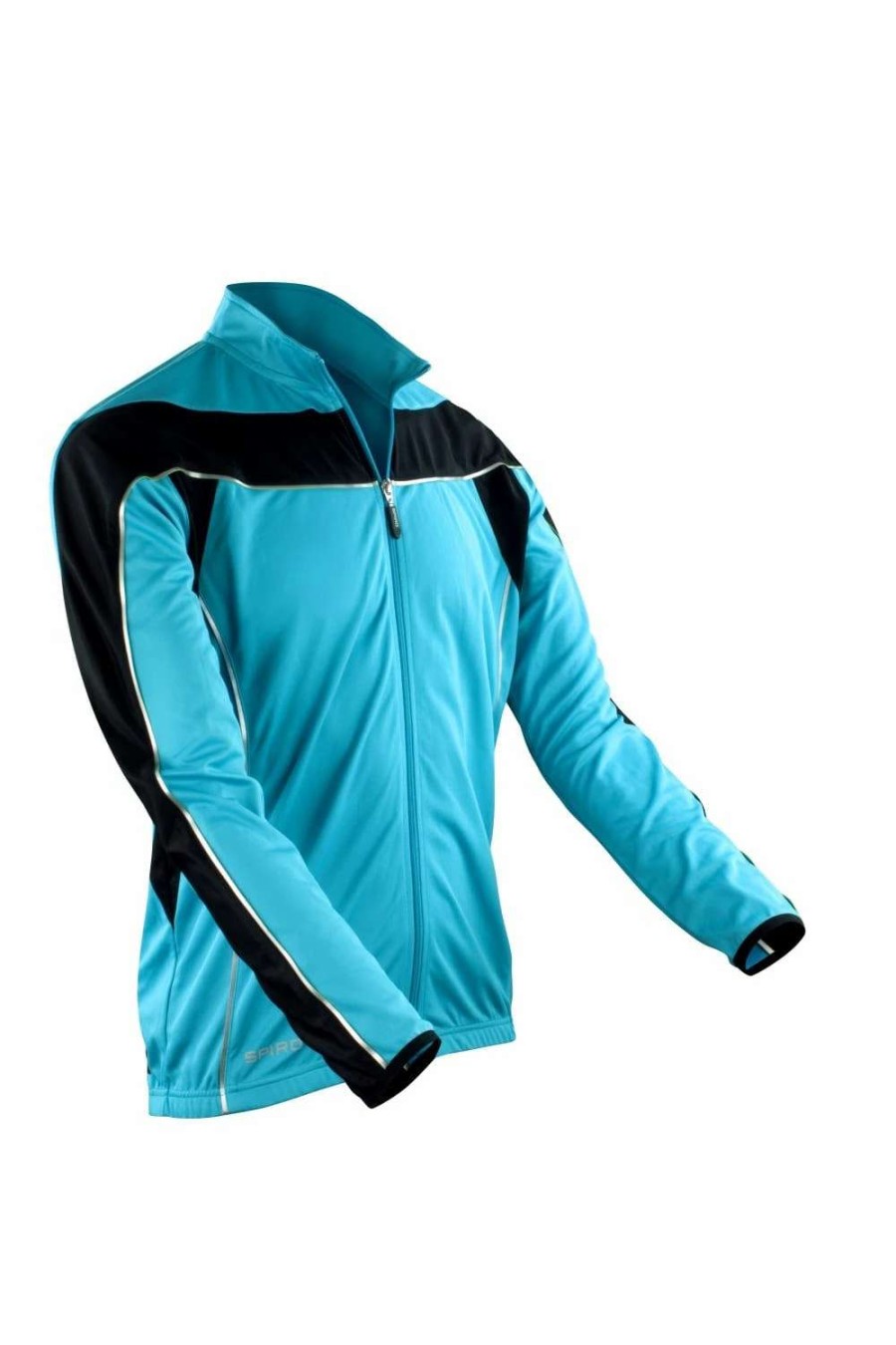 Coats, Jackets & Blazers * | Spiro Mens Bikewear Long Sleeve Performance Top/Sports/Cycling ( ) Aqua/ Black