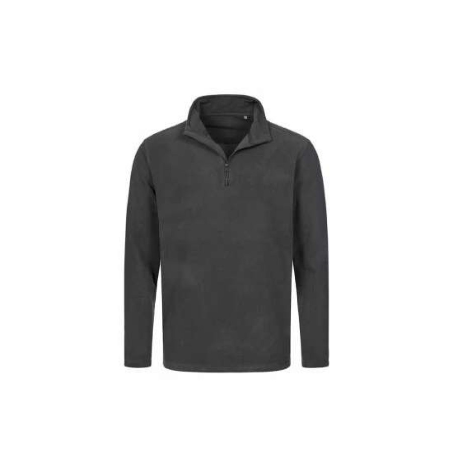 Coats, Jackets & Blazers * | Stedman Active Mens Active Half Zip Fleece ( ) Coats, Jackets & Blazers Gray Steel