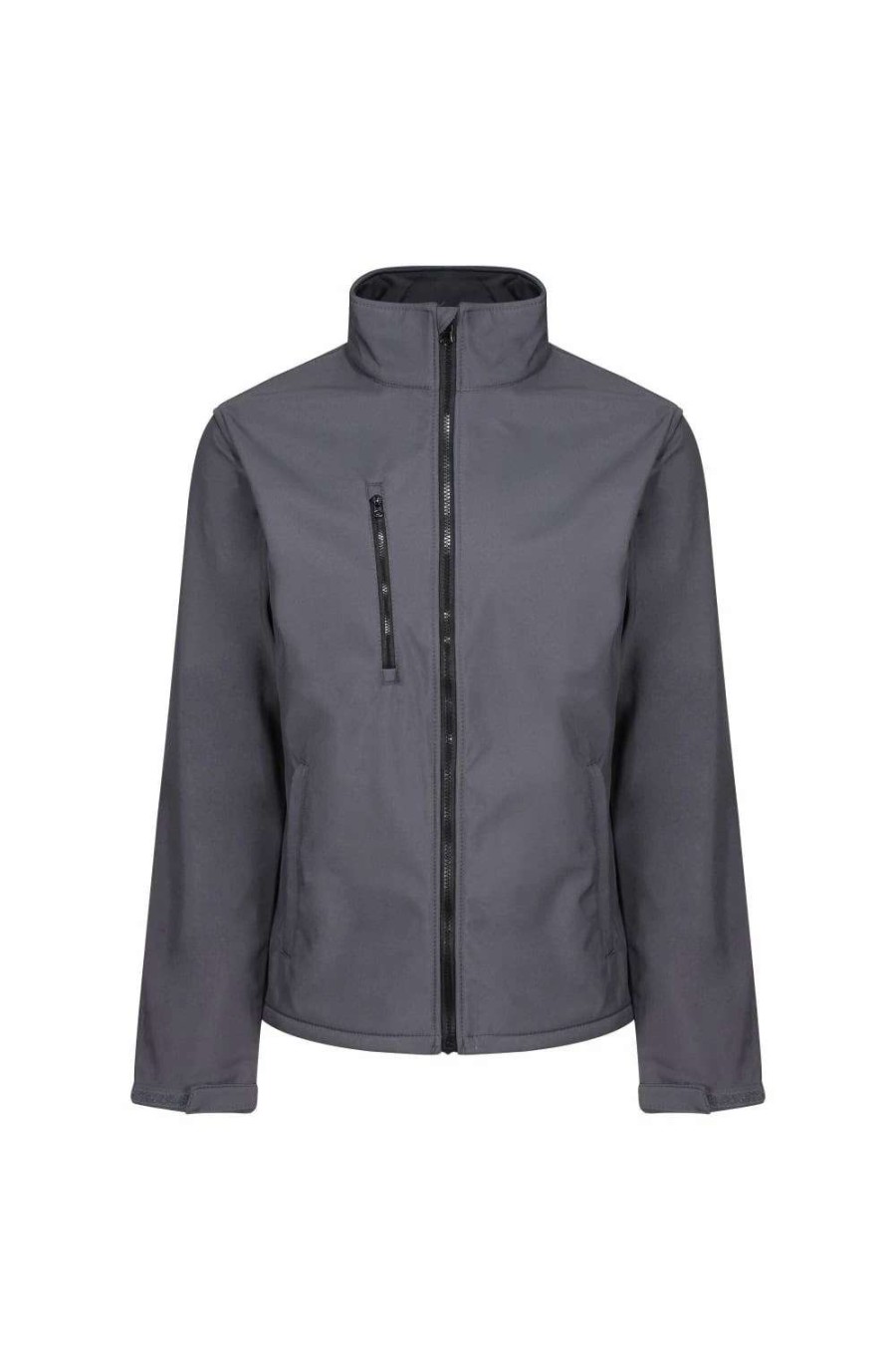 Coats, Jackets & Blazers * | Regatta Mens Eco Ablaze Full Zip Soft Shell Jacket ( ) Seal Grey/Black