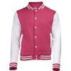 Coats, Jackets & Blazers * | Awdis Unisex Varsity Jacket Hot Pink / White