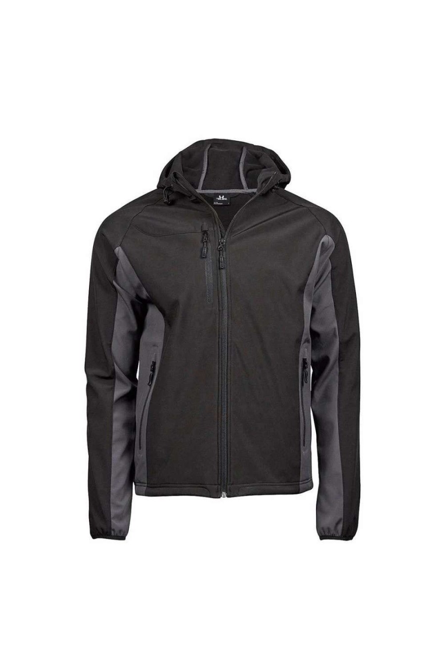 Coats, Jackets & Blazers * | Tee Jays Mens Hooded Fashion Softshell Jacket ( ) Black/Dark Grey