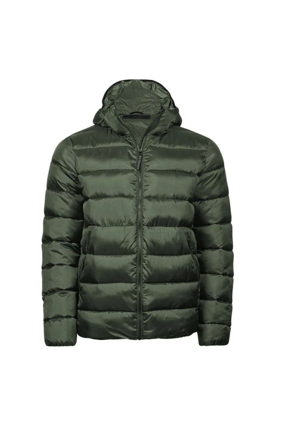 Coats, Jackets & Blazers * | Tee Jays Unisex Adult Lite Hooded Padded Jacket Deep Green