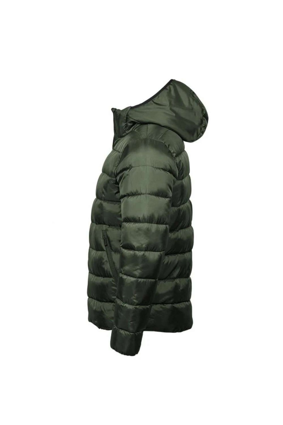 Coats, Jackets & Blazers * | Tee Jays Unisex Adult Lite Hooded Padded Jacket Deep Green