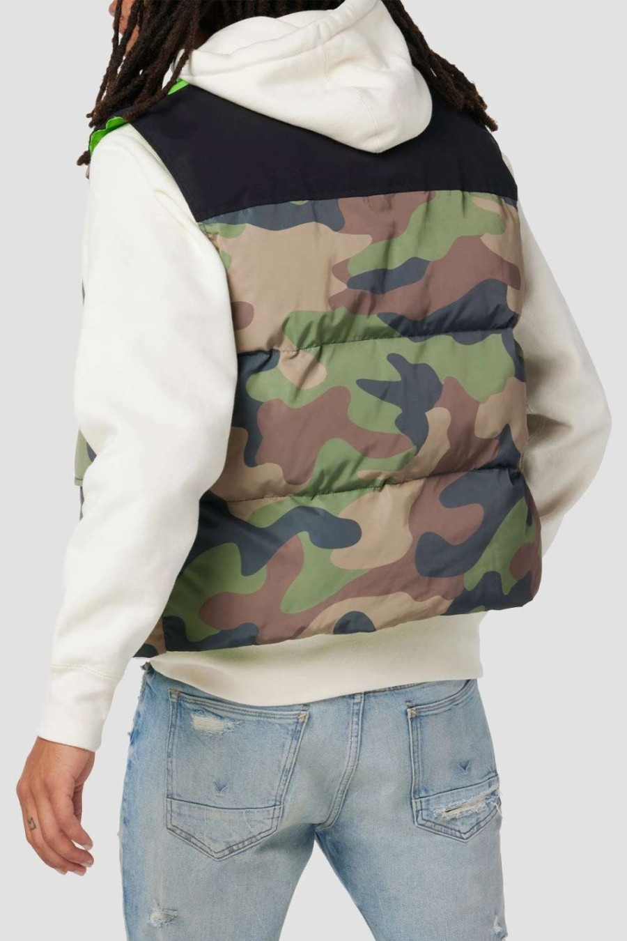 Coats, Jackets & Blazers * | Hudson Jeans Puffer Vest Camo