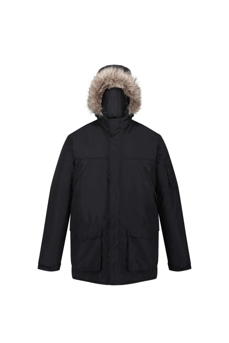 Coats, Jackets & Blazers * | Regatta Mens Salinger Ii Faux Fur Insulated Parka Black