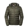 Coats, Jackets & Blazers * | Russell Adults Unisex Hooded Nano Jacket ( ) Dark Olive