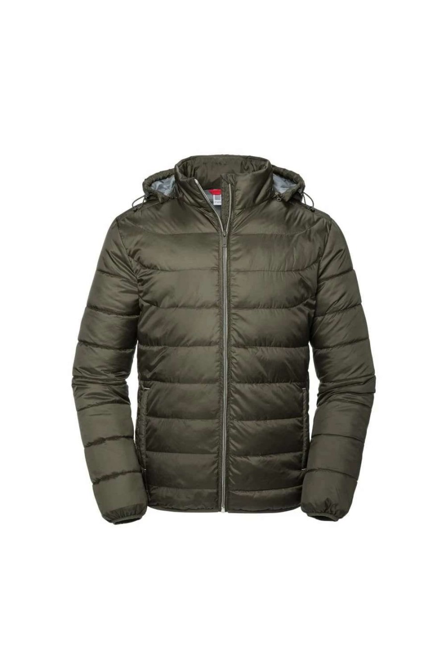 Coats, Jackets & Blazers * | Russell Adults Unisex Hooded Nano Jacket ( ) Dark Olive