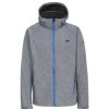 Coats, Jackets & Blazers * | Trespass Mens Rafi Waterproof Softshell Jacket ( ) Dark Gray Marl/Blue Zip