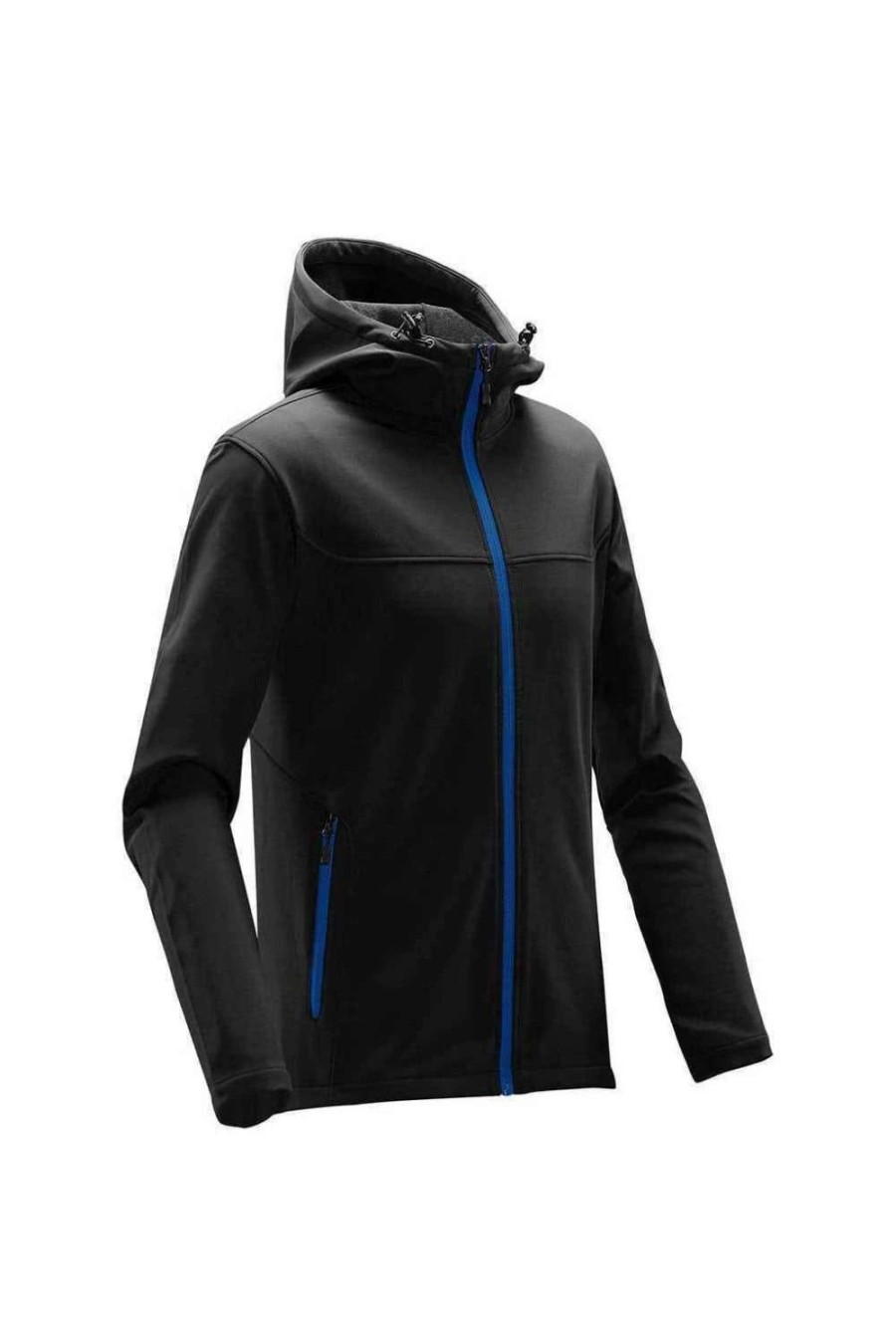 Coats, Jackets & Blazers * | Stormtech Mens Orbiter Hooded Soft Shell Jacket ( ) Black/Azure