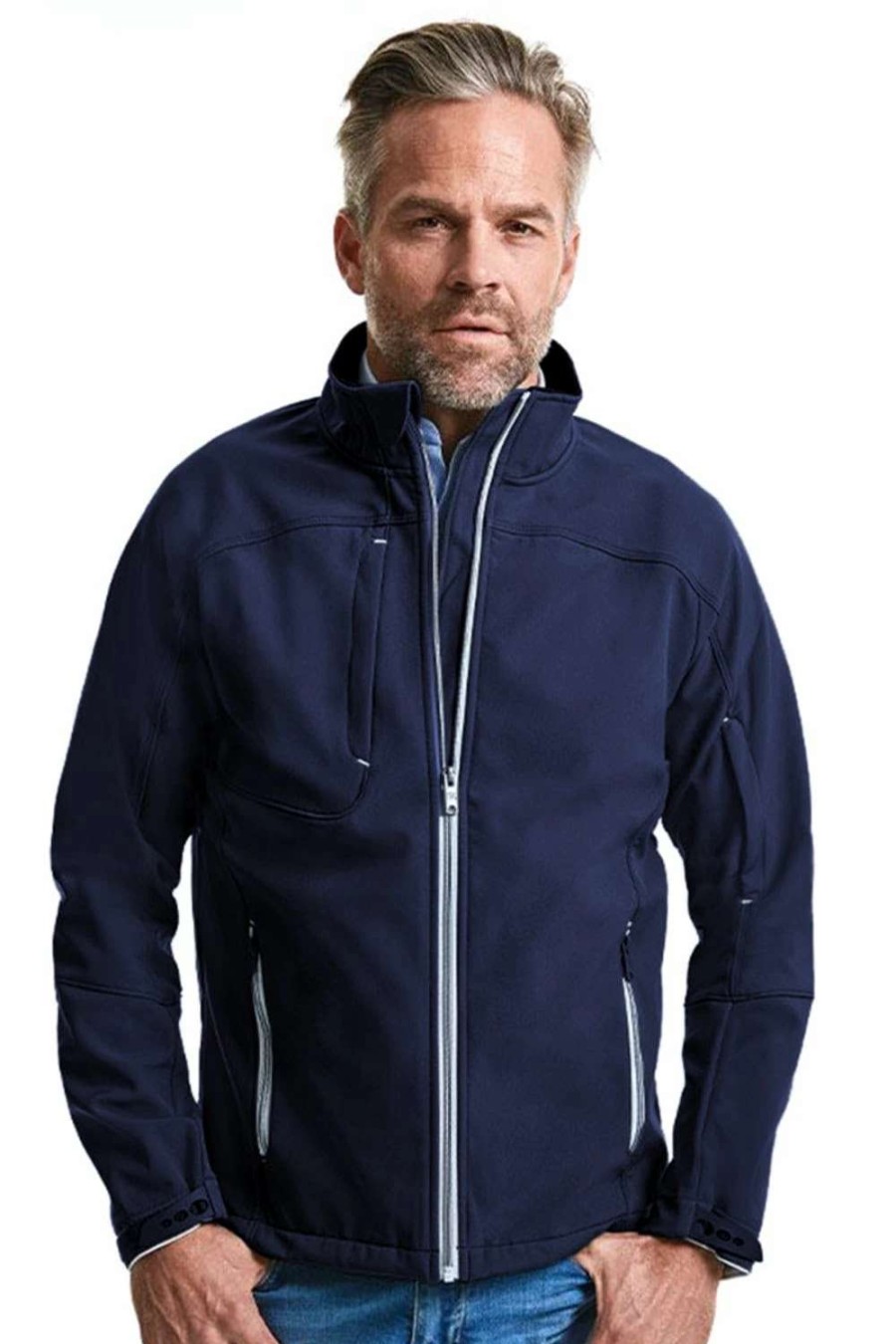 Coats, Jackets & Blazers * | Russell Mens Bionic Softshell Jacket ( ) French Navy