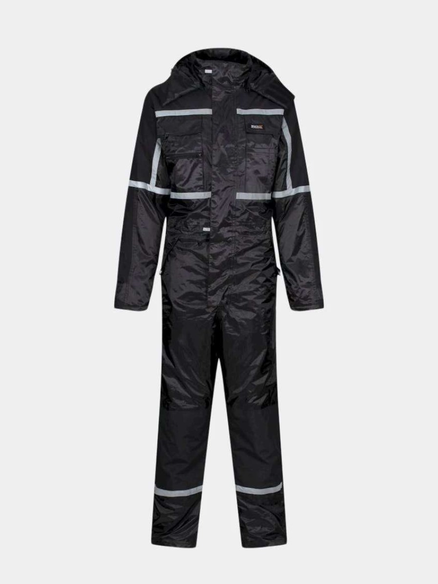 Coats, Jackets & Blazers * | Regatta Mens Waterproof Coveralls Black