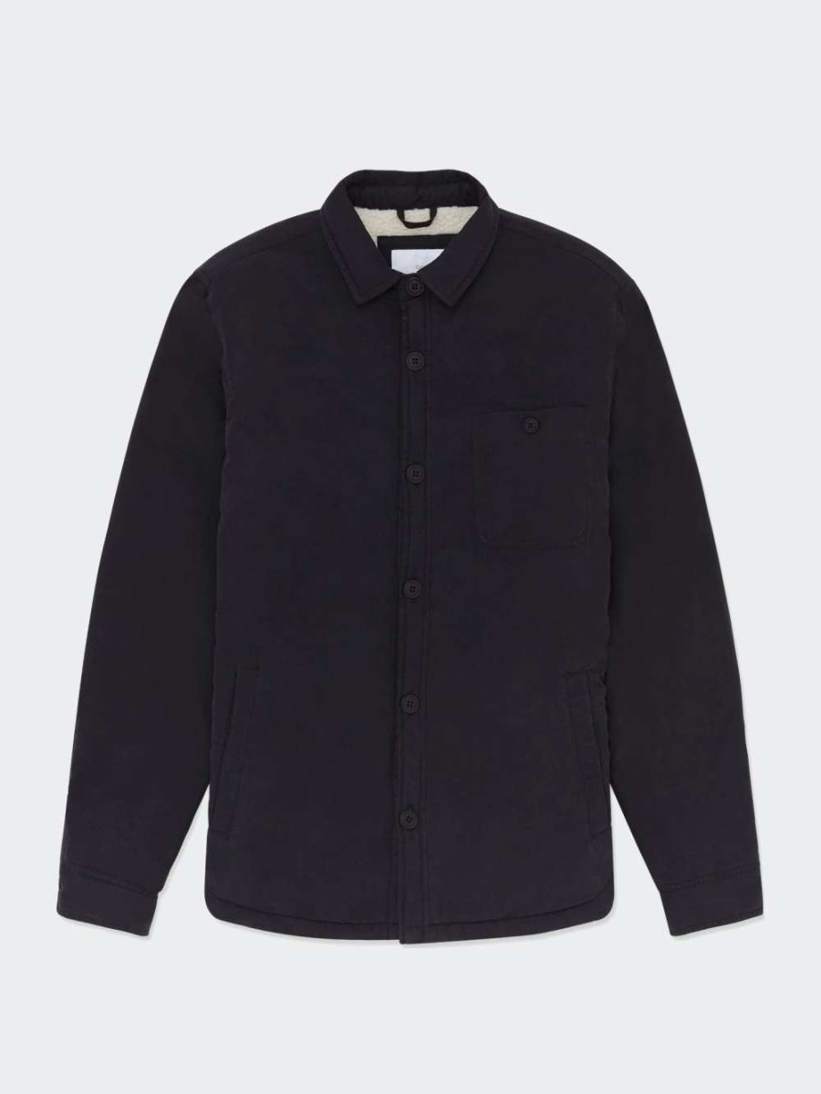 Coats, Jackets & Blazers * | Onia Sherpa-Lined Cotton Shacket Black